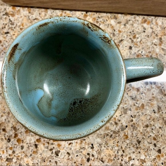 Vintage Japan Speckled Drip Glaze Ceramic Coffee Mug Set of 4 Blue Copper - Picture 7 of 8